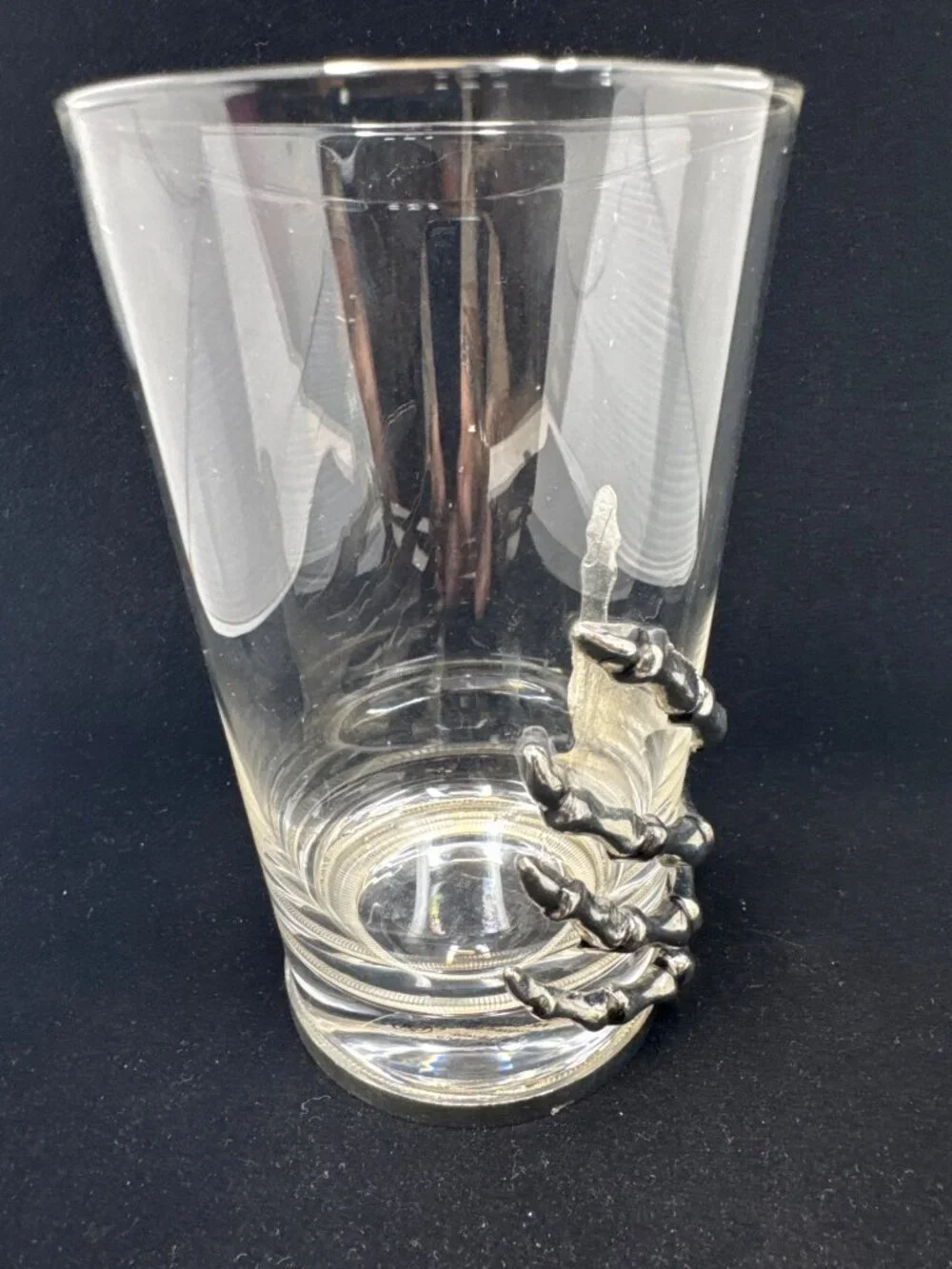 Halloween Skeleton Drinking Glass Tumbler Old Fashioned Metal Bones